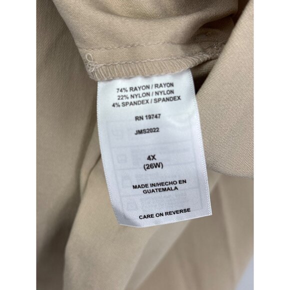 JMS Just My Size Pull On Pant Stretch Shorts Tan Beige Size 4X NWOT - Picture 5 of 5
